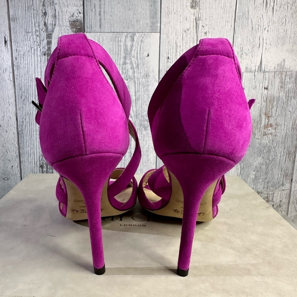 JIMMY CHOO lottie suede strap heels - Picture 5 of 16